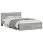 Sonoma gray bed frame with headboard 120x200 cm by , Beds and slatted bases - Ref: Foro24-3207495, Price: 155,27 €, Discount: %