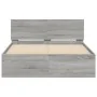 Sonoma gray bed frame with headboard 120x200 cm by , Beds and slatted bases - Ref: Foro24-3207495, Price: 155,27 €, Discount: %