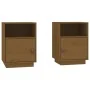 Mesitas de noche 2 uds madera de pino marrón miel 40x34x55 cm de vidaXL, Mesitas de noche - Ref: Foro24-818322, Precio: 96,64...