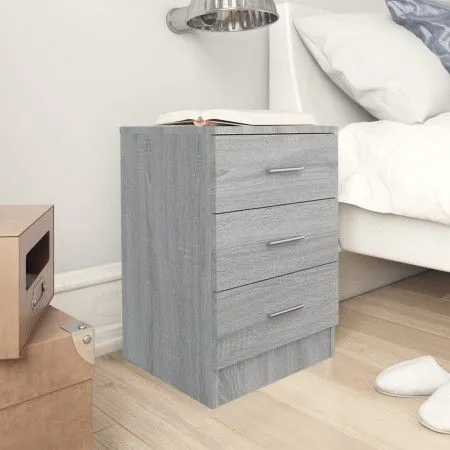 Sonoma gray plywood bedside table 38x35x56 cm by vidaXL, Nightstands - Ref: Foro24-815323, Price: 62,45 €, Discount: %