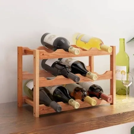 Weinregal für 12 Flaschen aus massivem Walnussholz von vidaXL, Weinregale - Ref: Foro24-350360, Preis: 26,78 €, Rabatt: %