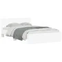 Estructura de cama con cabecero blanca 135x190 cm de , Camas y somieres - Ref: Foro24-3207504, Precio: 165,25 €, Descuento: %