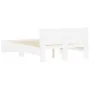 Estructura de cama con cabecero blanca 135x190 cm de , Camas y somieres - Ref: Foro24-3207504, Precio: 165,25 €, Descuento: %