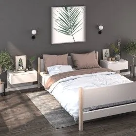 Wall bedside tables 2 units white by vidaXL, Nightstands - Ref: Foro24-810936, Price: 76,94 €, Discount: %