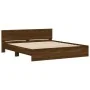 Bettgestell mit eichenbraunem Kopfteil 200x200 cm von , Betten und Lattenroste - Ref: Foro24-3207461, Preis: 239,77 €, Rabatt: %