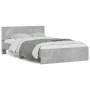 Concrete gray bed frame with headboard 135x190 cm by , Beds and slatted bases - Ref: Foro24-3207507, Price: 151,81 €, Discoun...