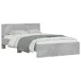 Concrete gray bed frame with headboard 135x190 cm by , Beds and slatted bases - Ref: Foro24-3207507, Price: 151,81 €, Discoun...