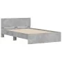 Estructura de cama con cabecero gris hormigón 135x190 cm de , Camas y somieres - Ref: Foro24-3207507, Precio: 151,79 €, Descu...