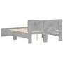 Concrete gray bed frame with headboard 135x190 cm by , Beds and slatted bases - Ref: Foro24-3207507, Price: 151,81 €, Discoun...