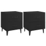 Nightstand 2 units black 40x35x47.5 cm by vidaXL, Nightstands - Ref: Foro24-811991, Price: 83,32 €, Discount: %
