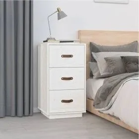 Solid white pine wood bedside table 40x40x75 cm by vidaXL, Nightstands - Ref: Foro24-818337, Price: 78,46 €, Discount: %