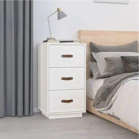Massivholz Nachttisch aus weißer Kiefer 40x40x75 cm von vidaXL, Nachttische - Ref: Foro24-818337, Preis: 78,44 €, Rabatt: %