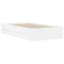 Weißes Holzwerkstoffbett mit Schubladen 190x190 cm von , Betten und Lattenroste - Ref: Foro24-3207322, Preis: 131,09 €, Rabat...