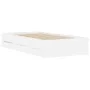 White engineered wood bed with drawers 75x190 cm by , Beds and slatted bases - Ref: Foro24-3207329, Price: 127,07 €, Discount: %