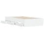 White engineered wood bed with drawers 75x190 cm by , Beds and slatted bases - Ref: Foro24-3207329, Price: 127,07 €, Discount: %
