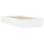 White engineered wood bed with drawers 75x190 cm by , Beds and slatted bases - Ref: Foro24-3207329, Price: 127,07 €, Discount: %