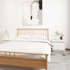 Mesitas de noche 2 uds madera maciza de pino blanco 35x34x32 cm de vidaXL, Mesitas de noche - Ref: Foro24-813398, Precio: 69,...