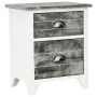 Grauer und weißer Nachttisch aus Paulownia-Holz, 38 x 28 x 45 cm von vidaXL, Nachttische - Ref: Foro24-284047, Preis: 50,92 €...