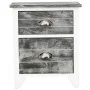 Grauer und weißer Nachttisch aus Paulownia-Holz, 38 x 28 x 45 cm von vidaXL, Nachttische - Ref: Foro24-284047, Preis: 50,92 €...