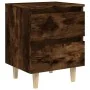 Mesita de noche patas madera maciza roble ahumado 40x35x50 cm de vidaXL, Mesitas de noche - Ref: Foro24-813122, Precio: 31,35...