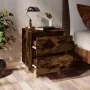 Mesita de noche patas madera maciza roble ahumado 40x35x50 cm de vidaXL, Mesitas de noche - Ref: Foro24-813122, Precio: 31,35...