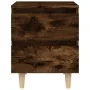 Mesita de noche patas madera maciza roble ahumado 40x35x50 cm de vidaXL, Mesitas de noche - Ref: Foro24-813122, Precio: 31,35...