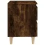 Mesita de noche patas madera maciza roble ahumado 40x35x50 cm de vidaXL, Mesitas de noche - Ref: Foro24-813122, Precio: 31,35...