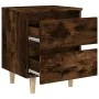 Mesita de noche patas madera maciza roble ahumado 40x35x50 cm de vidaXL, Mesitas de noche - Ref: Foro24-813122, Precio: 31,35...