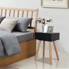 Mesitas de noche 2 uds. madera maciza de pino 40x30x61 cm negro de vidaXL, Mesitas de noche - Ref: Foro24-244741, Precio: 92,...