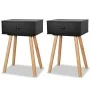 Bedside tables 2 units. Solid pine wood 40x30x61 cm black by vidaXL, Nightstands - Ref: Foro24-244741, Price: 86,10 €, Discou...