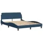 Bed frame with blue fabric headboard 120x200 cm by , Beds and slatted bases - Ref: Foro24-373151, Price: 158,40 €, Discount: %