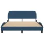 Bettgestell mit blauem Stoffkopfteil 120x200 cm von , Betten und Lattenroste - Ref: Foro24-373151, Preis: 158,26 €, Rabatt: %