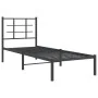 Estructura de cama con cabecero metal negro 80x200 cm de , Camas y somieres - Ref: Foro24-355552, Precio: 68,50 €, Descuento: %