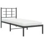 Estructura de cama con cabecero metal negro 80x200 cm de , Camas y somieres - Ref: Foro24-355552, Precio: 68,50 €, Descuento: %