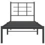 Estructura de cama con cabecero metal negro 80x200 cm de , Camas y somieres - Ref: Foro24-355552, Precio: 68,50 €, Descuento: %
