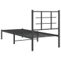 Bed frame with black metal headboard 80x200 cm by , Beds and slatted bases - Ref: Foro24-355552, Price: 68,50 €, Discount: %