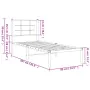 Bed frame with black metal headboard 80x200 cm by , Beds and slatted bases - Ref: Foro24-355552, Price: 68,50 €, Discount: %