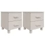Nightstands 2 pcs HAMAR solid pine white 40x35x44.5 cm by vidaXL, Nightstands - Ref: Foro24-340409, Price: 65,76 €, Discount: %