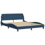 Bed frame with blue fabric headboard 160x200 cm by , Beds and slatted bases - Ref: Foro24-373211, Price: 182,93 €, Discount: %