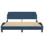 Bed frame with blue fabric headboard 160x200 cm by , Beds and slatted bases - Ref: Foro24-373211, Price: 182,93 €, Discount: %
