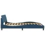 Bed frame with blue fabric headboard 160x200 cm by , Beds and slatted bases - Ref: Foro24-373211, Price: 182,93 €, Discount: %