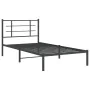 Bed frame with black metal headboard 107x203 cm by , Beds and slatted bases - Ref: Foro24-355557, Price: 71,56 €, Discount: %