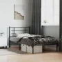 Bed frame with black metal headboard 107x203 cm by , Beds and slatted bases - Ref: Foro24-355557, Price: 71,56 €, Discount: %