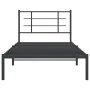 Bed frame with black metal headboard 107x203 cm by , Beds and slatted bases - Ref: Foro24-355557, Price: 71,56 €, Discount: %