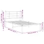 Bed frame with black metal headboard 107x203 cm by , Beds and slatted bases - Ref: Foro24-355557, Price: 71,56 €, Discount: %