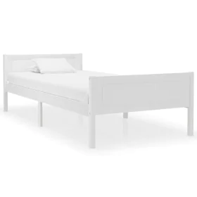 Solid pine wood bed frame white 90x200 cm by vidaXL, Beds and slatted bases - Ref: Foro24-322103, Price: 135,62 €, Discount: %