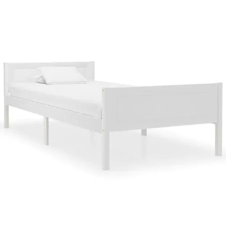 Estructura de cama de madera maciza de pino blanca 90x200 cm de vidaXL, Camas y somieres - Ref: Foro24-322103, Precio: 135,62...