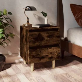 Nightstands 2 pcs smoked oak wood legs 40x35x50 cm by vidaXL, Nightstands - Ref: Foro24-813123, Price: 55,83 €, Discount: %