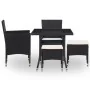 Gartenmöbel 5-teilig aus synthetischem Rattan und schwarzem Glas von vidaXL, Gartensets - Ref: Foro24-46175, Preis: 229,19 €,...