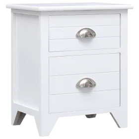 Mesita de noche madera de Paulownia blanco 38x28x45 cm de vidaXL, Mesitas de noche - Ref: Foro24-284049, Precio: 65,86 €, Des...